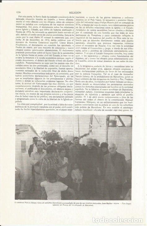 Otros art&iacute;culos de coleccionismo en papel: LAMINA ESPASA 36934: El cardenal Jubany en un barrio de Barcelona - Varios