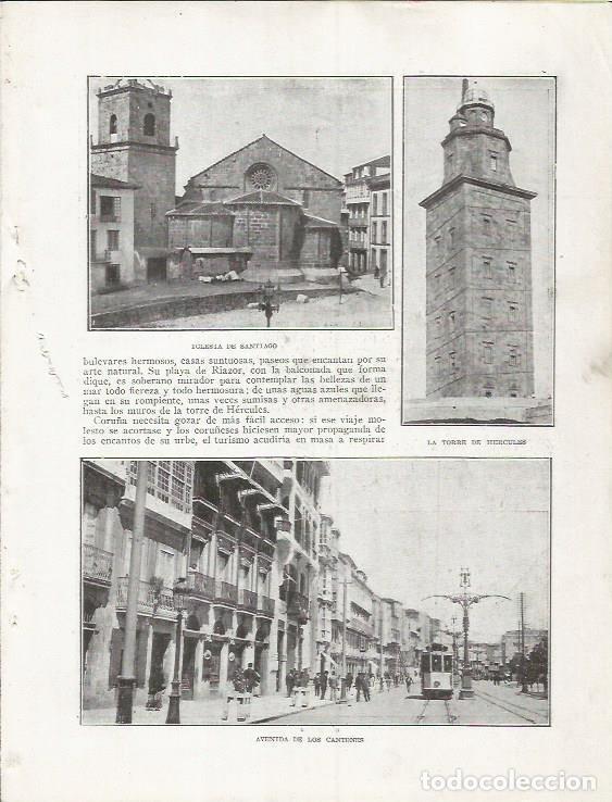 Otros art&iacute;culos de coleccionismo en papel: LAMINA 25795: Iglesia de Santiago y Torre de Hercules de La Coru&ntilde;a - Varios