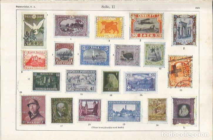 Otros art&iacute;culos de coleccionismo en papel: LAMINA ESPASA 37096: Sellos del mundo de 1929 - Varios