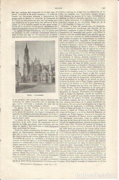 Otros art&iacute;culos de coleccionismo en papel: LAMINA ESPASA 37129: Catedral de Senis, Francia - Varios