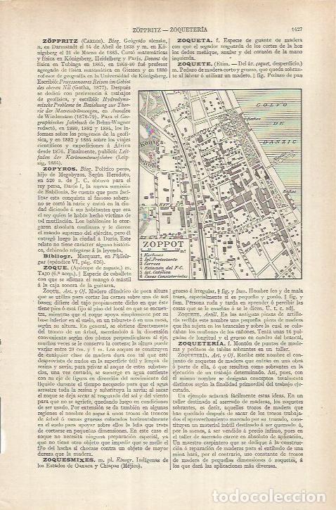 Otros art&iacute;culos de coleccionismo en papel: LAMINA ESPASA 37037: Plano de Zopppot, Polonia - Varios