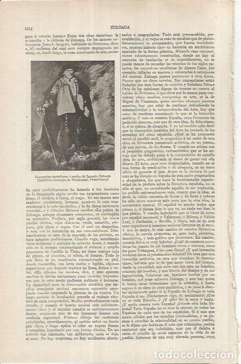 Otros art&iacute;culos de coleccionismo en papel: LAMINA ESPASA 37064: Campesino castellano, por Ignacio Zuloaga - Varios
