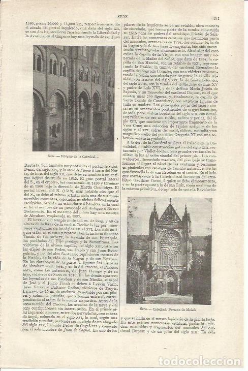Otros art&iacute;culos de coleccionismo en papel: LAMINA ESPASA 37132: Catedral de Sens, Francia - Varios