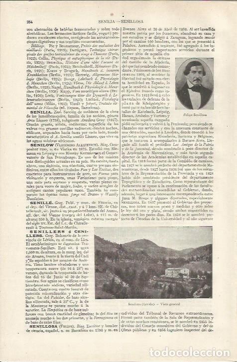 Otros art&iacute;culos de coleccionismo en papel: LAMINA ESPASA 37127: Vista de Senillers, Lleida - Varios
