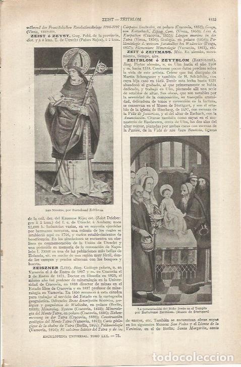 Otros art&iacute;culos de coleccionismo en papel: LAMINA ESPASA 37007: San Nicolas, por Zeitblom - Varios