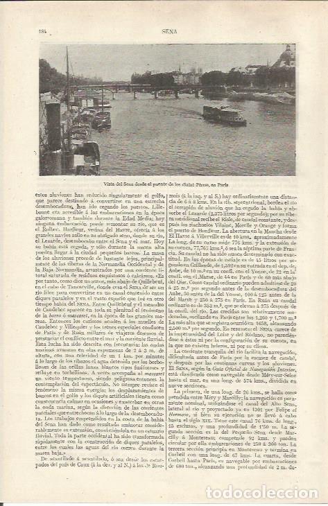 Otros art&iacute;culos de coleccionismo en papel: LAMINA ESPASA 37117: El rio Sena en Paris - Varios
