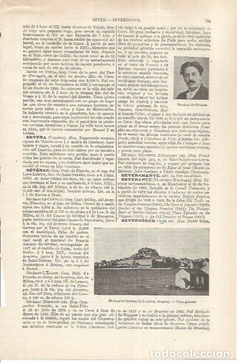Otros art&iacute;culos de coleccionismo en papel: LAMINA ESPASA 37223: Vista de Severac le Chateau, Francia - Varios