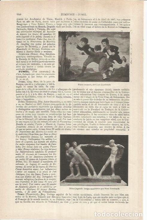 Otros art&iacute;culos de coleccionismo en papel: LAMINA ESPASA 37070: Ni&ntilde;os jugando, por Zumbusch - Varios