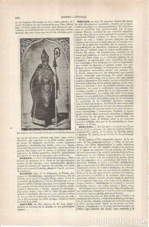 Otros art&iacute;culos de coleccionismo en papel: LAMINA ESPASA 37046: San Zosimo - Varios