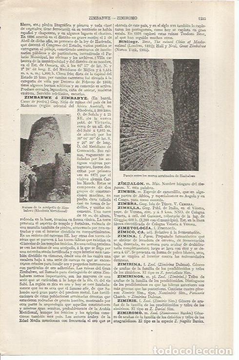 Otros art&iacute;culos de coleccionismo en papel: LAMINA ESPASA 37016: Ruinas de la acropolis de Zimbabwe - Varios
