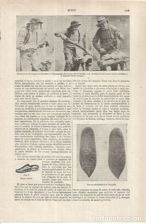 Otros art&iacute;culos de coleccionismo en papel: LAMINA ESPASA 37054: Fabricacion de zuecos - Varios