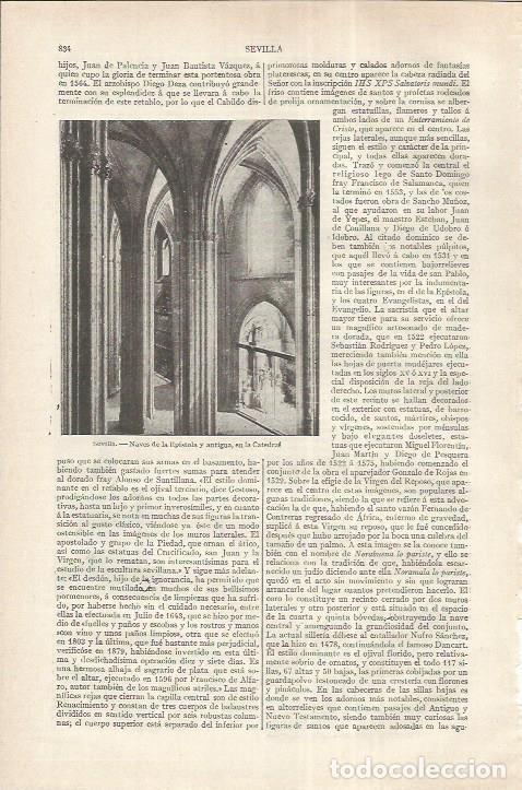 Otros art&iacute;culos de coleccionismo en papel: LAMINA ESPASA 37241: Naves de la catedral de Sevilla - Varios