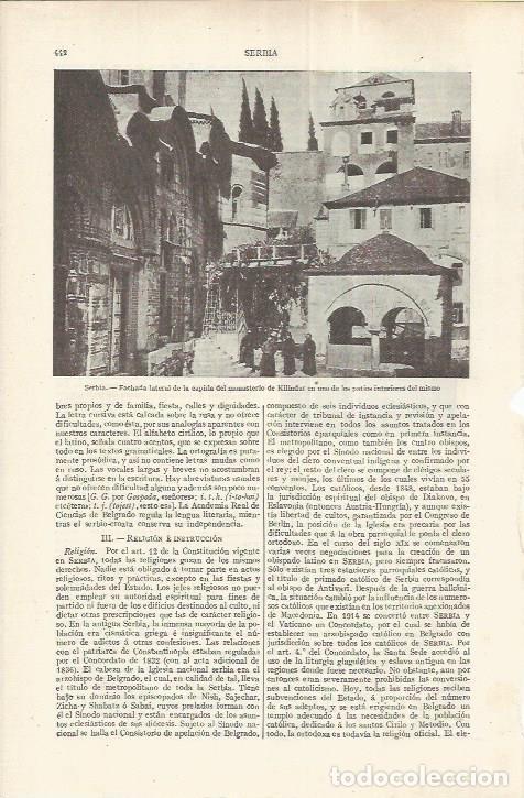 Otros art&iacute;culos de coleccionismo en papel: LAMINA ESPASA 37168: Monasterio de Killindar en Serbia - Varios