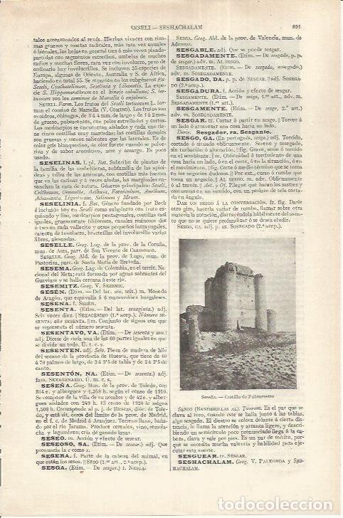 Otros art&iacute;culos de coleccionismo en papel: LAMINA ESPASA 37209: Castillo de Pu&ntilde;orrostro en Sese&ntilde;a, Toledo - Varios