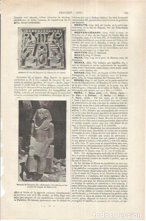 Otros art&iacute;culos de coleccionismo en papel: LAMINA ESPASA 37143: Estatua de Senusret II - Varios