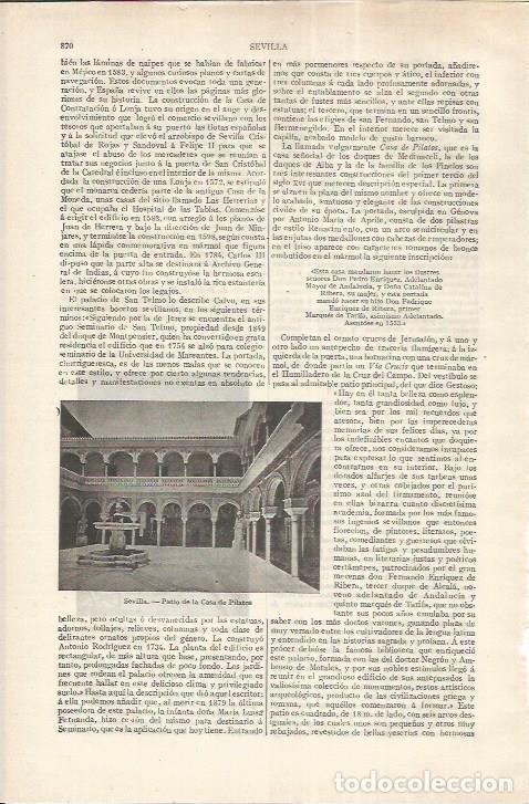 Otros art&iacute;culos de coleccionismo en papel: LAMINA ESPASA 37254: Patio de la Casa de Pilatos en Sevilla - Varios