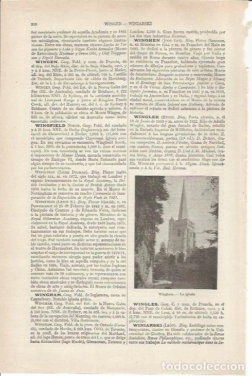 Otros art&iacute;culos de coleccionismo en papel: LAMINA ESPASA 36813: Iglesia de Wingham, Inglaterra - Varios