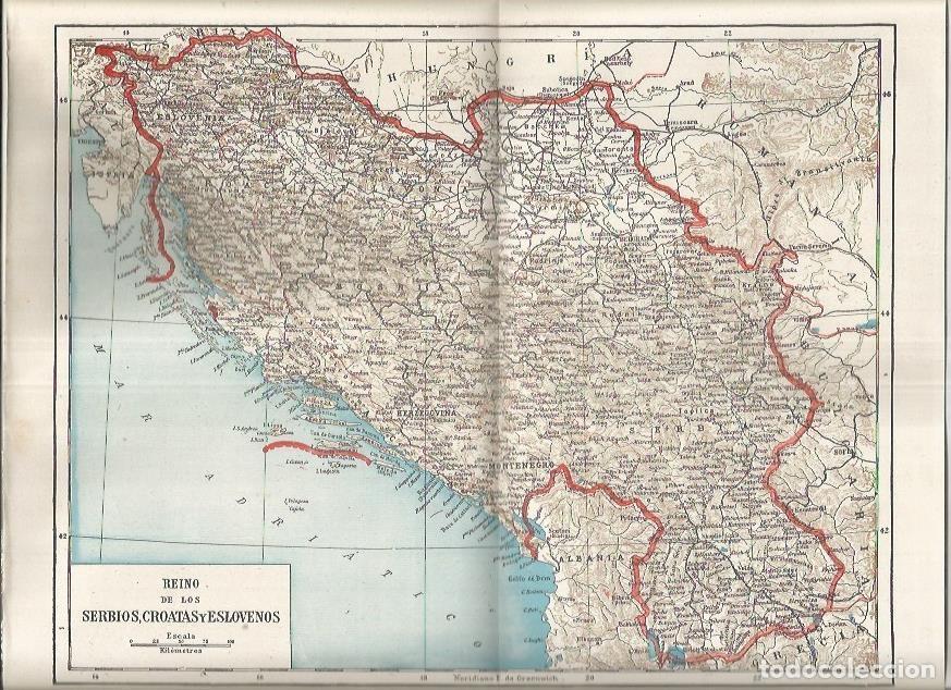 Otros art&iacute;culos de coleccionismo en papel: LAMINA ESPASA 37165: Mapa de Serbia, Croacia y Eslovenia - Varios