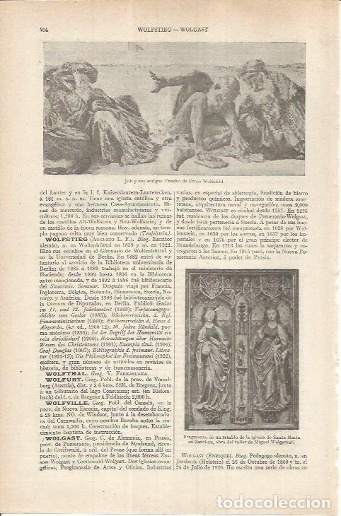 Otros art&iacute;culos de coleccionismo en papel: LAMINA ESPASA 36832: Job y sus amigos, por E. Wolfsfeld - Varios