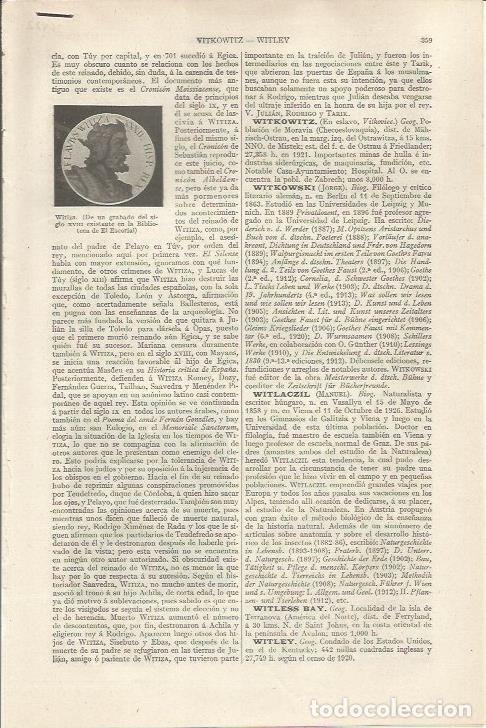 Otros art&iacute;culos de coleccionismo en papel: LAMINA ESPASA 36822: Witiza - Varios