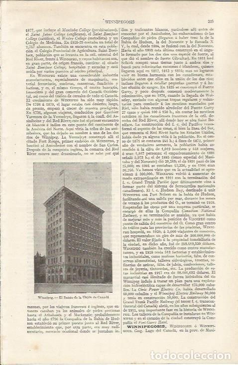 Otros art&iacute;culos de coleccionismo en papel: LAMINA ESPASA 36816: Banco de la Union de Canada en Winnipeg - Varios