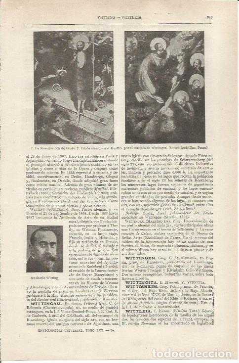 Otros art&iacute;culos de coleccionismo en papel: LAMINA ESPASA 36825: Cuadros por el maestro de Wittingau - Varios
