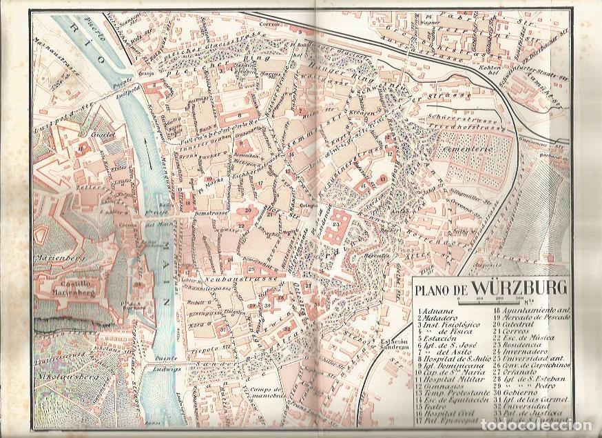 Otros art&iacute;culos de coleccionismo en papel: LAMINA ESPASA 36848: Plano de Wurzburgo, Alemania - Varios