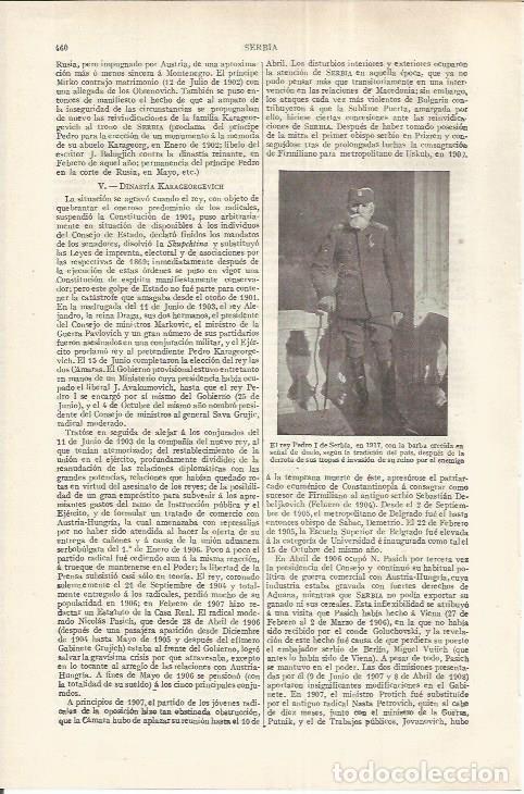 Otros art&iacute;culos de coleccionismo en papel: LAMINA ESPASA 37173: El rey Pedro I de Serbia en 1917 - Varios