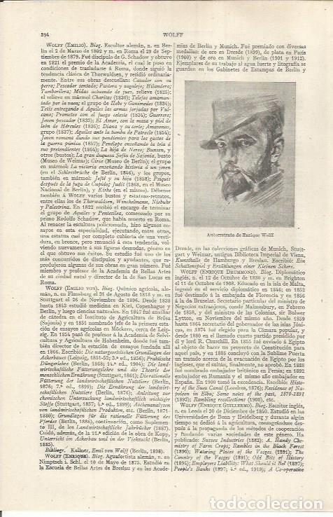 Otros art&iacute;culos de coleccionismo en papel: LAMINA ESPASA 36830: Autorretrato de Enrique Wolff - Varios