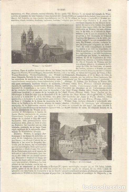 Otros art&iacute;culos de coleccionismo en papel: LAMINA ESPASA 36842: Catedral de Worms, Alemania - Varios