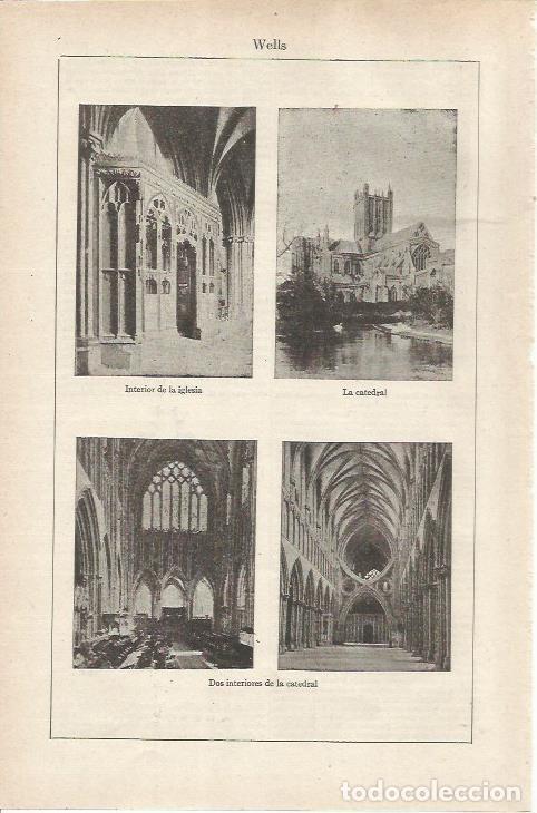 Otros art&iacute;culos de coleccionismo en papel: LAMINA ESPASA 36760: Interiores de la catedral de Wells, Inglaterra - Varios