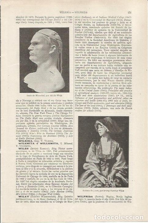 Otros art&iacute;culos de coleccionismo en papel: LAMINA ESPASA 36796: Busto de Mussolini, por A. Wildt - Varios