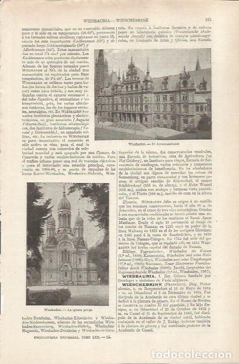 Otros art&iacute;culos de coleccionismo en papel: LAMINA ESPASA 36791: Ayuntamiento e iglesia en Wiesbaden, Alemania - Varios