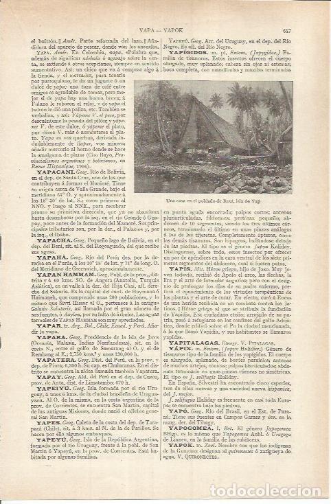 Otros art&iacute;culos de coleccionismo en papel: LAMINA ESPASA 36874: Casa en el poblado de Roul en Yap, Micronesia - Varios