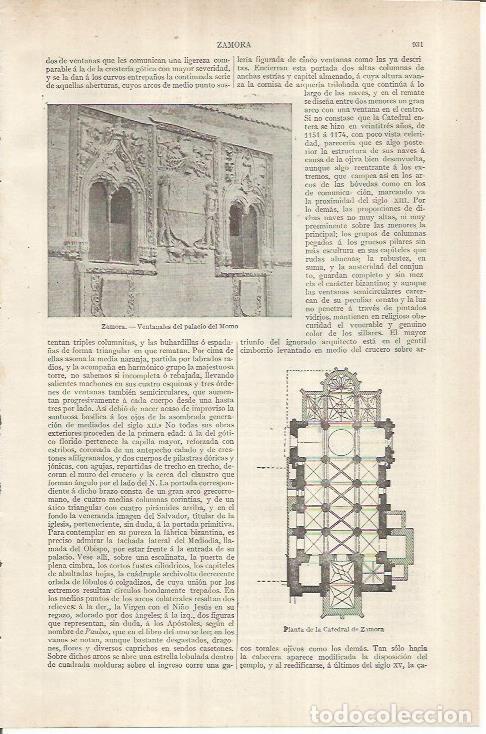 Otros art&iacute;culos de coleccionismo en papel: LAMINA ESPASA 36945: Ventanales del Palacio del Mono en Zamora - Varios