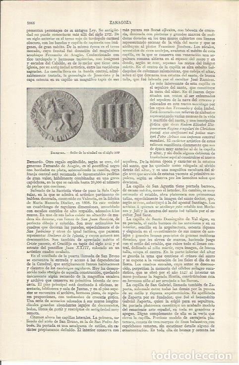 Otros art&iacute;culos de coleccionismo en papel: LAMINA ESPASA 36995: Sello del siglo XIII de la ciudad de Zaragoza - Varios