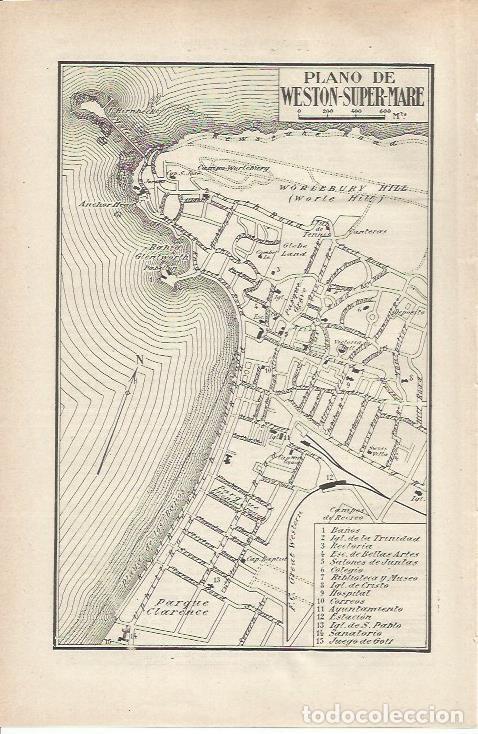 Otros art&iacute;culos de coleccionismo en papel: LAMINA ESPASA 36777: Plano de Weston Super Mare, Inglaterra - Varios