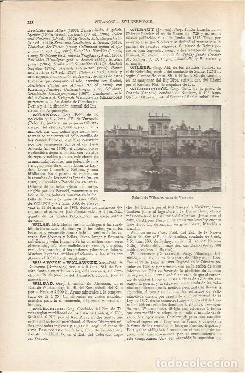 Otros art&iacute;culos de coleccionismo en papel: LAMINA ESPASA 36794: Palacio de Wilanow, cerca de Varsovia - Varios
