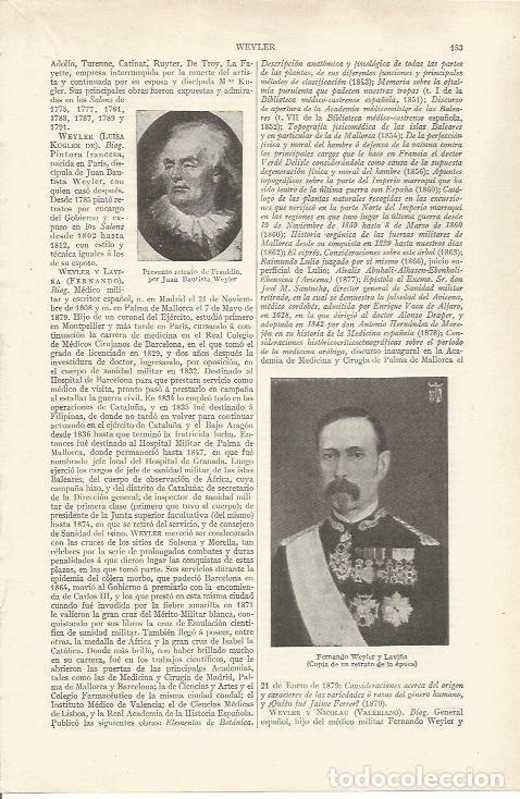 Otros art&iacute;culos de coleccionismo en papel: LAMINA ESPASA 36779: Benjamin Franklin y Fernando Weyler y Lavi&ntilde;a - Varios