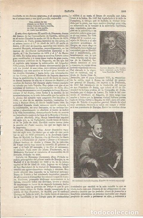 Otros art&iacute;culos de coleccionismo en papel: LAMINA ESPASA 36968: El cardenal Antonio Zapata - Varios