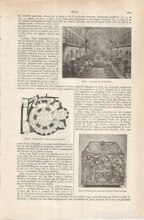 Otros art&iacute;culos de coleccionismo en papel: LAMINA ESPASA 36978: Interior de la catedral de Zara, Italia - Varios