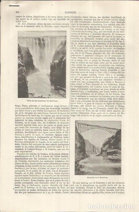 Otros art&iacute;culos de coleccionismo en papel: LAMINA ESPASA 36941: Cataratas del Zambeze - Varios