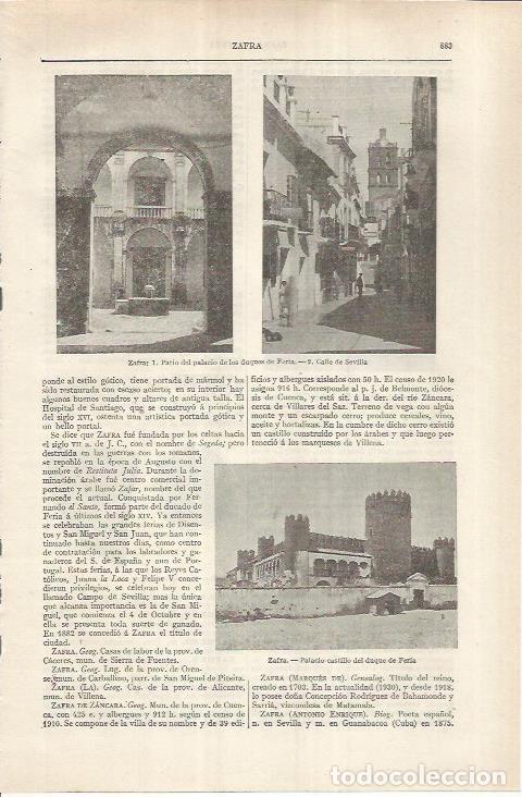 Otros art&iacute;culos de coleccionismo en papel: LAMINA ESPASA 36930: Patio del Palacio de los duques de Feria en Zafra, Badajoz - Varios