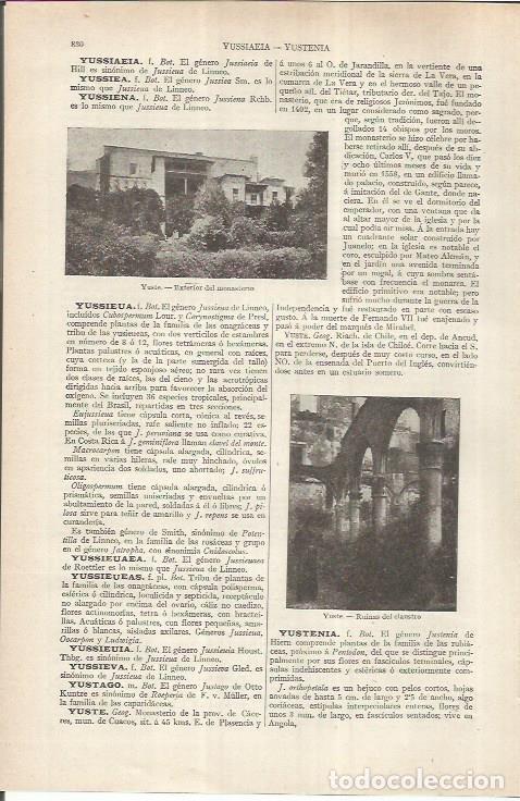 Otros art&iacute;culos de coleccionismo en papel: LAMINA ESPASA 36915: Monasterio de Yuste, Caceres - Varios