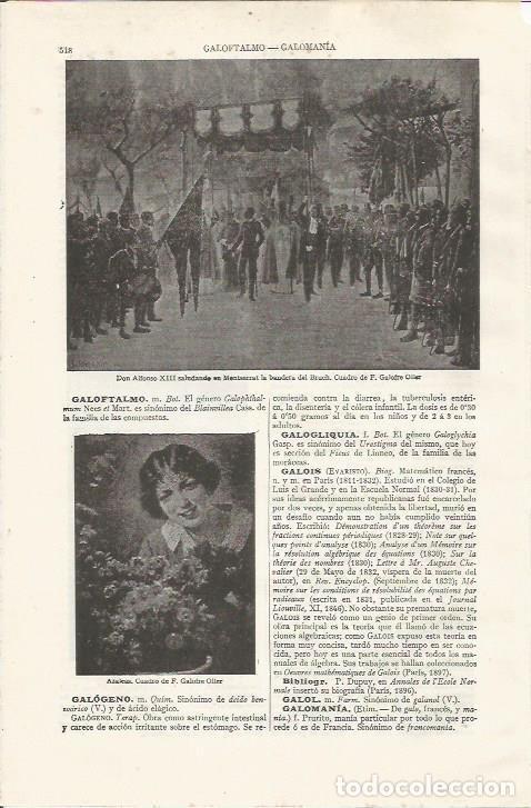 Otros art&iacute;culos de coleccionismo en papel: LAMINA ESPASA 37488: Alfonso XIII en Montserrat, por Galofre Oller - Varios