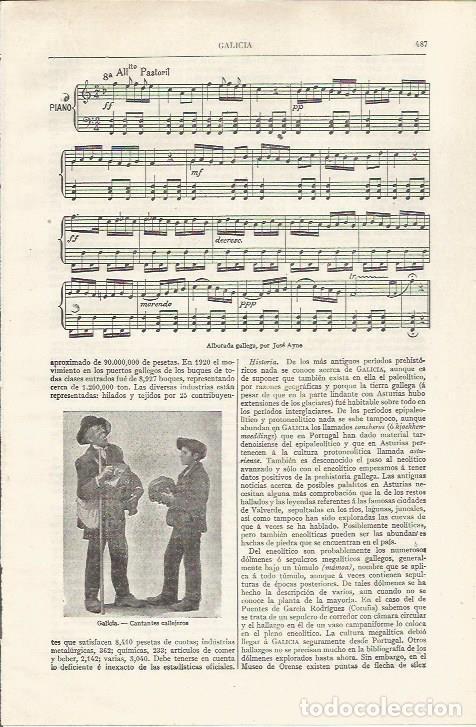 Otros art&iacute;culos de coleccionismo en papel: LAMINA ESPASA 37478: Partitura de Alboreda gallega - Varios