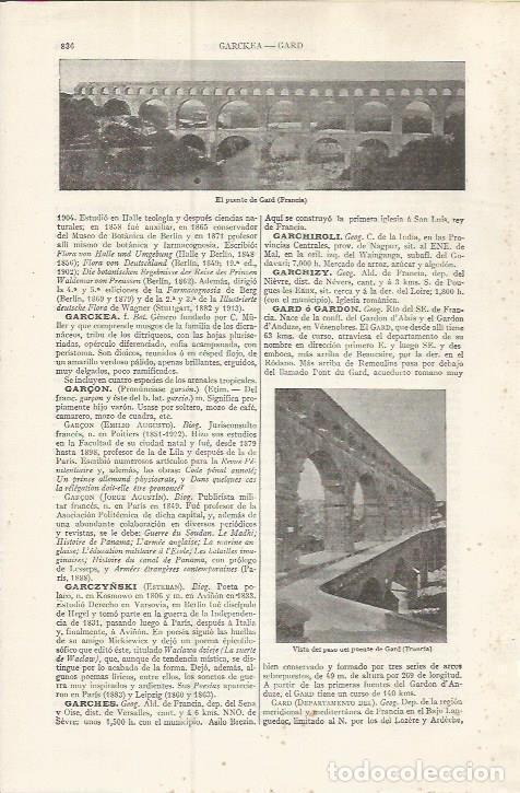 Otros art&iacute;culos de coleccionismo en papel: LAMINA ESPASA 37552: Puente de Gard, Francia - Varios