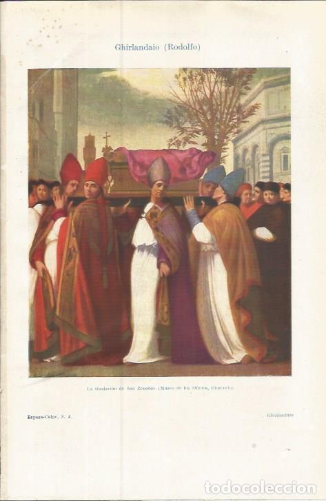Otros art&iacute;culos de coleccionismo en papel: LAMINA ESPASA 37547: La traslacion de San Zenobio, por Ghirlandaio - Varios