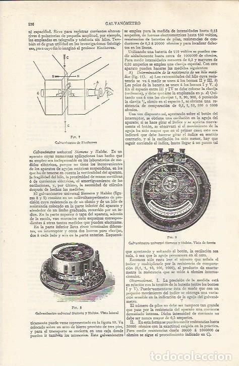 Otros art&iacute;culos de coleccionismo en papel: LAMINA ESPASA 37490: Galvanometro - Varios