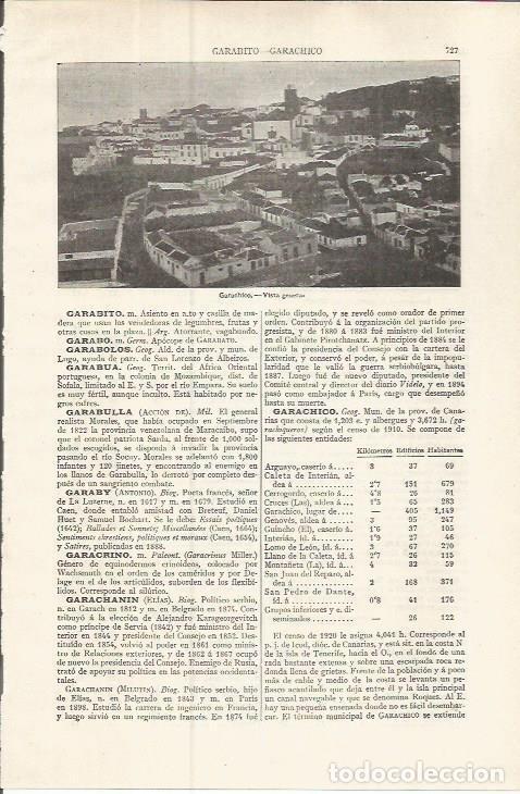 Otros art&iacute;culos de coleccionismo en papel: LAMINA ESPASA 37535: Garachico, Canarias - Varios